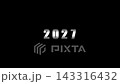 Countdown 2027 numbers flipping transition animation sequence on dark background 143316432