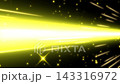 A dynamic abstract background with flowing lines of yellow light and shimmering particles. 143316972