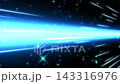 A dynamic abstract background featuring flowing lines of light blue and shimmering particles. 143316976