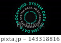 System data circular digital typography animation isolated on black background 143318816