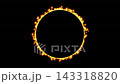 Realistic round burning flame animation isolated on black background 143318820