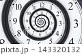 Rotation of infinite time spiral in the wall clock - 3D repeatable animation 143320132
