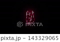 Cyberpunk-style pink neon 3D number countdown and dot matrix LED grid effect (4K widescreen) 143329065