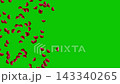 Spinning Hearts Moving Horizontally on Green Screen 143340265