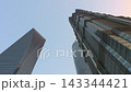 Modern Shanghai Skyscrapers and Glass Towers Viewed From Street Level Looking Upward 143344421