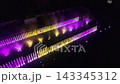 Aerial view of colorful dancing fountains at night Aerial view of colorful dancing fountains at night 143345312