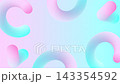 A Memphis-style looping background (16:9 aspect ratio) featuring a slowly rotating 3D gradient shape in light blue and pink. 143354592