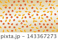 Seamless pattern background featuring red maple leaves and yellow ginkgo biloba foliage over a warm gradient backdrop. Ideal for autumn sales, Thanksgiving cards, and seasonal designs 143367273