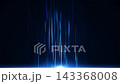 Blue glowing lines and particles rising from below: Technology background loop 4K 143368008