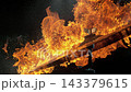 Super Slow Motion Shot of Cymbal Hit Igniting Dramatic Flames and Sparks at 1000fps. 143379615