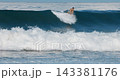Surfer men during surfing on blue wave. High quality 4k footage 143381176
