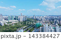 Aerial View of Yeouido Financial Skyline, National Assembly and Hangang River in Seoul 143384427