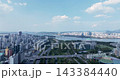 Aerial View of Yeouido Financial Skyline, National Assembly and Hangang River in Seoul 143384440