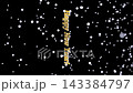 Vertical format material: CG animation of softly falling snow and the words "Happy New Year!" (looping material) 143384797