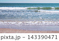 Beautiful blue sky and crashing waves at Nobiru Beach in Higashimatsushima City, Miyagi Prefecture (4K) 143390471