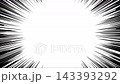 モノクロ漫画の集中線のフレームアニメーション。衝撃や迫力を演出する漫画的表現。ループする4K動画 143393292