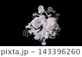 3D render. White smoke swirls against a black background. 143396260