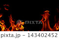 Fire and glowing sparks captured in extreme super slow motion at 1000fps on a cinematic high-speed camera against a pure black background, creating a dramatic VFX overlay. 143402452