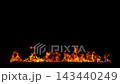 Super Slow Motion Shot of Fire Line and Sparks Isolated on Black at 1000 fps. 143440249