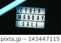 Cyber Monday Sale Lightbox with Neon Tubes 143447115