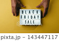 Black Friday Sale Lightbox Yellow Background 143447117
