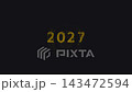 A golden text animation effect spinning in a circle, transitioning from 2026 to 2027 143472594