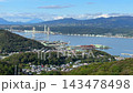The Shiratori Bridge and Mount Yotei as seen from the Sokuryozan Observatory. A spectacular scenic spot in Muroran City, Hokkaido. The Shiratori Bridge and Mount Yotei as seen from the Sokuryozan Observatory. A spectacular scenic spot in Muroran City, Hokkaido. 143478498