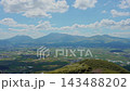 從熊本縣大觀坊眺望阿蘇五峰（象徵臥佛）和阿蘇火山口壯麗的鄉村景色。 143488202