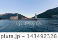 Picturesque view of Our Lady of the Rocks islet and church in Perast Kotor Bay Montenegro 143492326