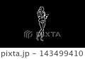 Animated businesswoman using a tablet with hand drawn effect 143499410
