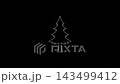 White line art christmas tree animation appearing 143499412