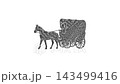 Horse drawn covered wagon sketch drawing animation 143499416