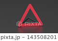 Emergency warning triangle on asphalt road 143508201