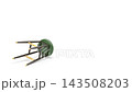 Falling wooden bar stool on white background 143508203
