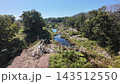長瀞を流れる荒川と緑豊かな山並み・河川周辺の美しい自然風景 143512550