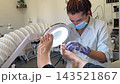 Professional Pedicure Step by Step with Callus Removal Nail and Cuticle Care Electric Drill Dust Extraction Foot Cream and Relaxing Massage in Beauty Salon 143521867