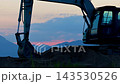 [Time-lapse night view] The changing appearance of an excavator along with the sunset 143530526