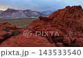 Aerial Red Rock Canyon Nevada Snow Capped Mountains Fly Through 143533540