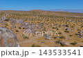 Aerial Trona Pinnacles California Desert Landscape and Rocky Formations Fly Through 143533541