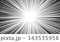 漫画の集中線の背景アニメーション。画面中央を強調する漫画的表現。ループする4K動画 143535958