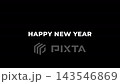 White Happy New Year Text Animation on Black Background 143546869