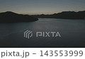 Aerial view of the sunset sky and islands in Mihara, Hiroshima Prefecture. 143553999