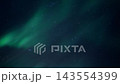 Green aurora borealis bands flowing across starry night sky with diagonal composition and cool teal tones, dynamic celestial motion scene for atmospheric backgrounds 143554399