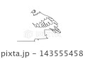 Animated self drawing of continuous line draw a majestic bald eagle perched proudly upon a stone ledge. Sharp hooked beak, plumage feathers, and powerful raptor talons. Full length one line animation 143555458
