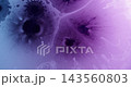Spatter leaking. Flow paint. Defocused purple blue neon color droplet chemical splash floating on abstract creative acrylic background. 143560803