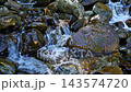 Water Flowing Over Rocks in Stream. parallax effect 143574720
