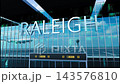 Airlane landing at Raleigh, USA. Arrival in the city with reflection of airport and aircraft 143576810