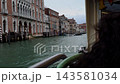 Forward Boat View Along Historic Venice Canal in Italy 143581034