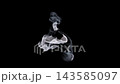 3D render. White smoke swirls against a black background. 143585097