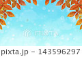 Autumn frame background: Blue sky, falling leaves, animated video 143596297